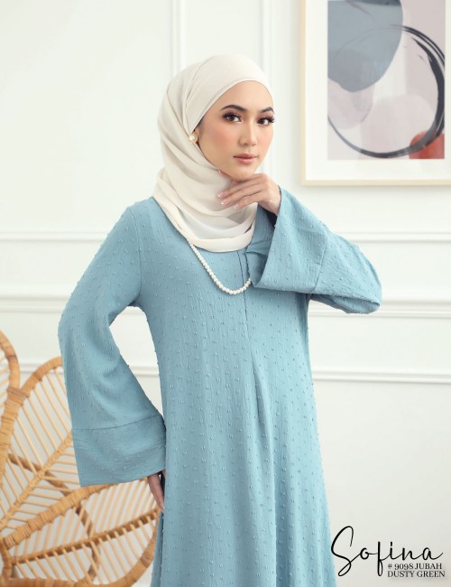 SOFINA JUBAH (DUSTY GREEN) 9098#