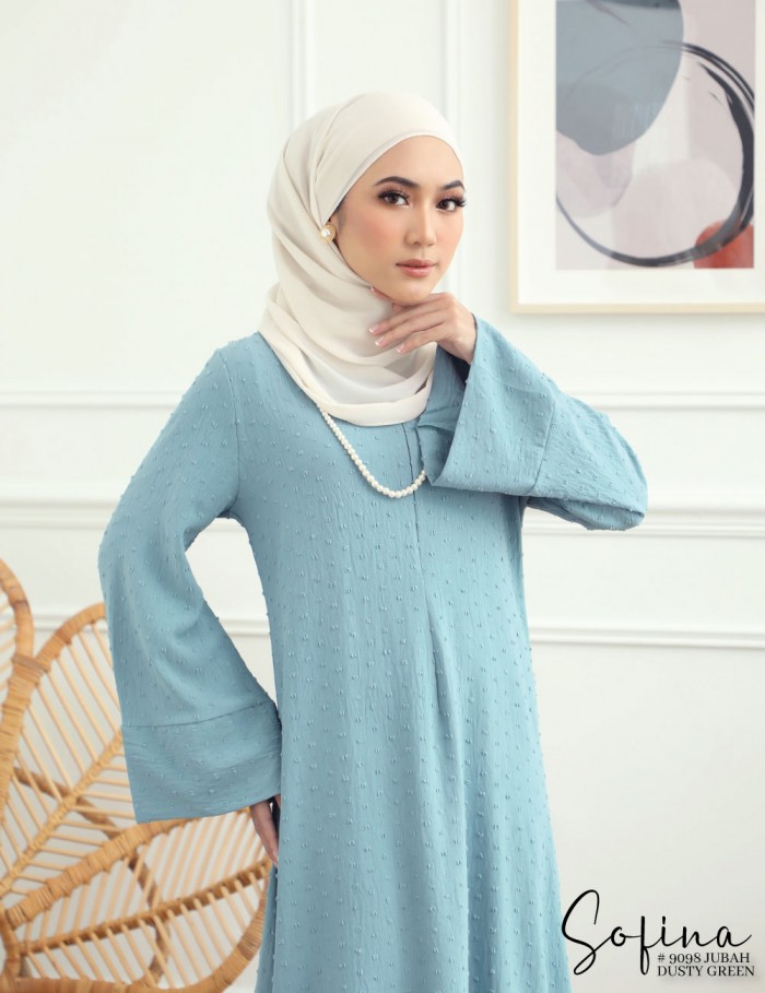 SOFINA JUBAH (DUSTY GREEN) 9098#