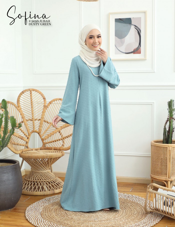 SOFINA JUBAH (DUSTY GREEN) 9098#