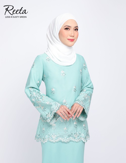 REETA EMBROIDERY KURUNG MODERN (DUSTY GREEN) 1259 / P1259