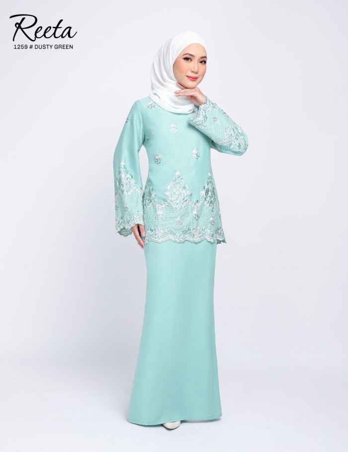 REETA EMBROIDERY KURUNG MODERN (DUSTY GREEN) 1259 / P1259