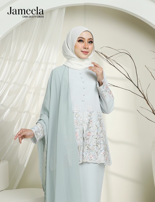 JAMEELA KURUNG MODERN (DUSTY GREEN) 1268