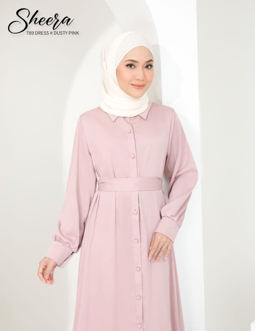 SHEERA 3 WAY DRESS WITH BELT (DUSTY PINK) 789 / P789