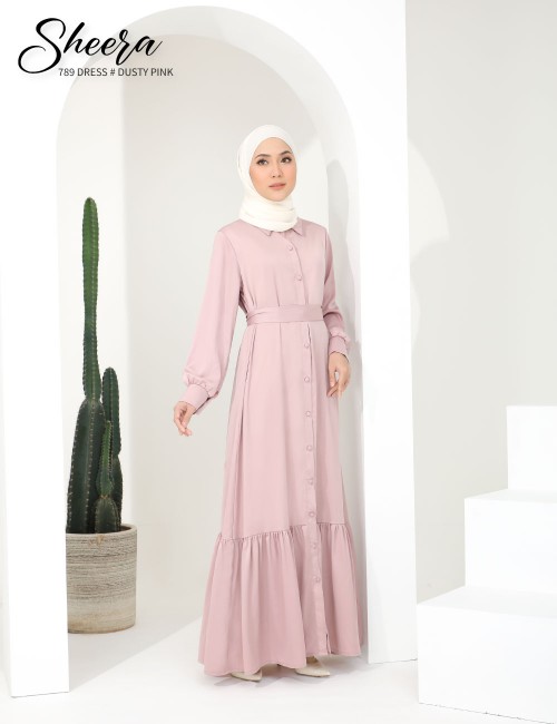 SHEERA 3 WAY DRESS WITH BELT (DUSTY PINK) 789 / P789