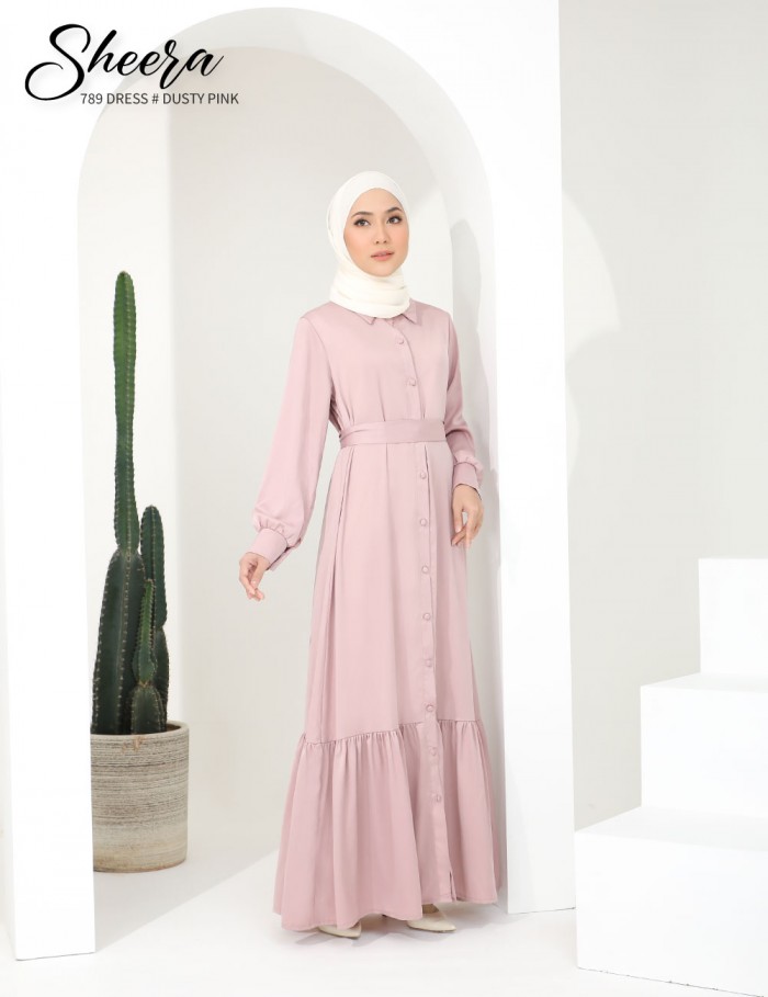 SHEERA 3 WAY DRESS WITH BELT (DUSTY PINK) 789 / P789