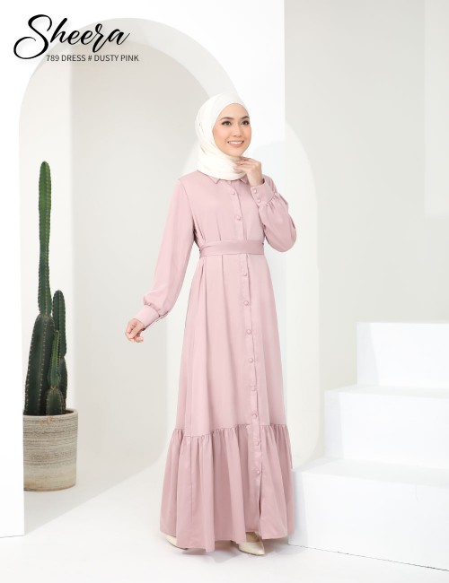 SHEERA 3 WAY DRESS WITH BELT (DUSTY PINK) 789 / P789