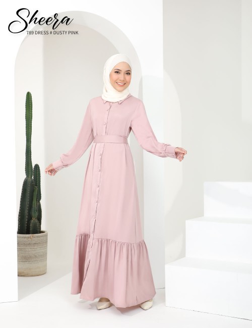 SHEERA 3 WAY DRESS WITH BELT (DUSTY PINK) 789 / P789