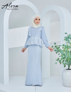 ALEXA BLOUSE WITH SKIRT SET (DUSTY BLUE) 800 / P800