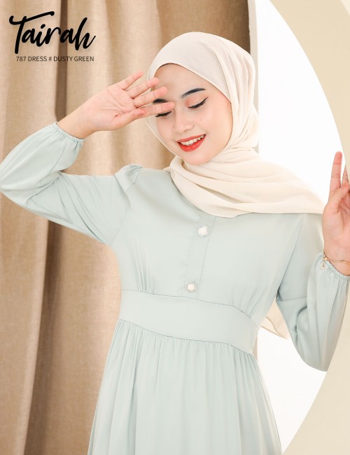 TAIRAH DRESS (DUSTY GREEN) 787 / P787