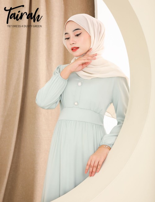 TAIRAH DRESS (DUSTY GREEN) 787 / P787