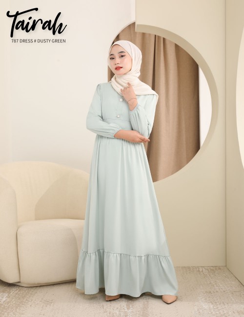 TAIRAH DRESS (DUSTY GREEN) 787 / P787