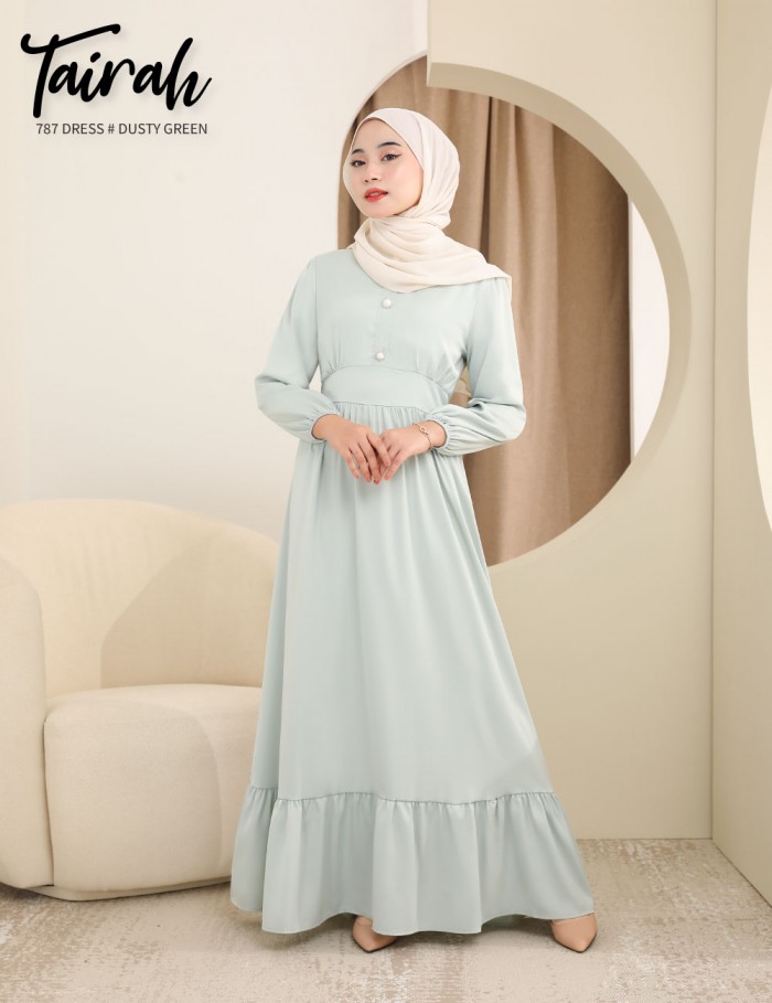 TAIRAH DRESS (DUSTY GREEN) 787 / P787