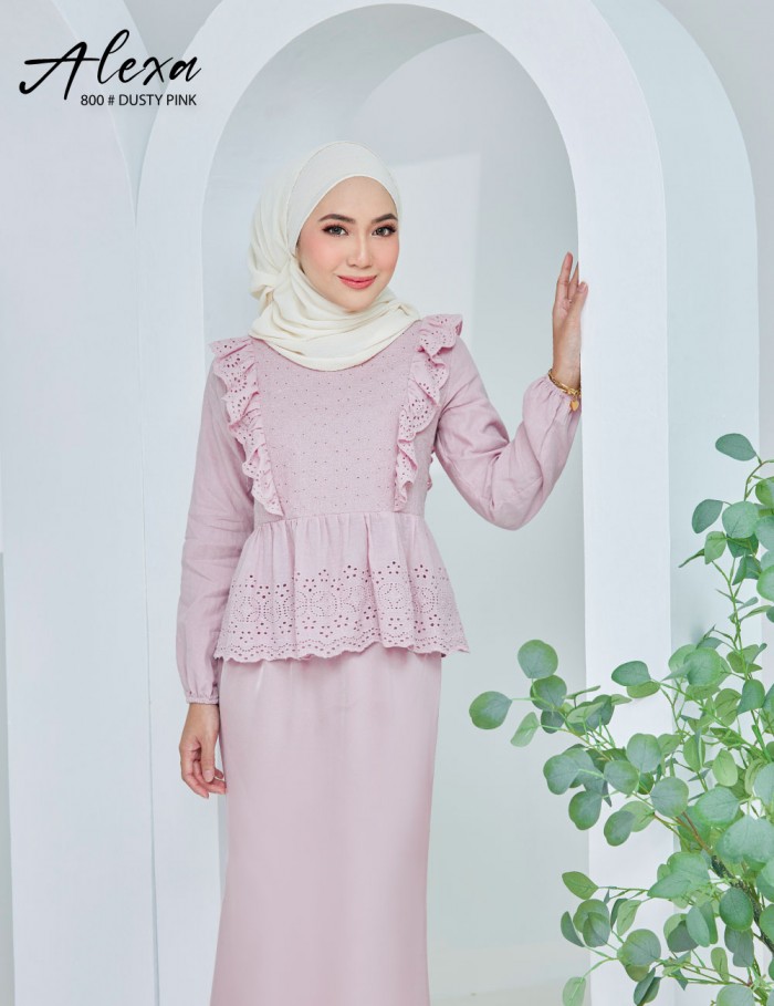 ALEXA BLOUSE WITH SKIRT SET (DUSTY PINK) 800 / P800