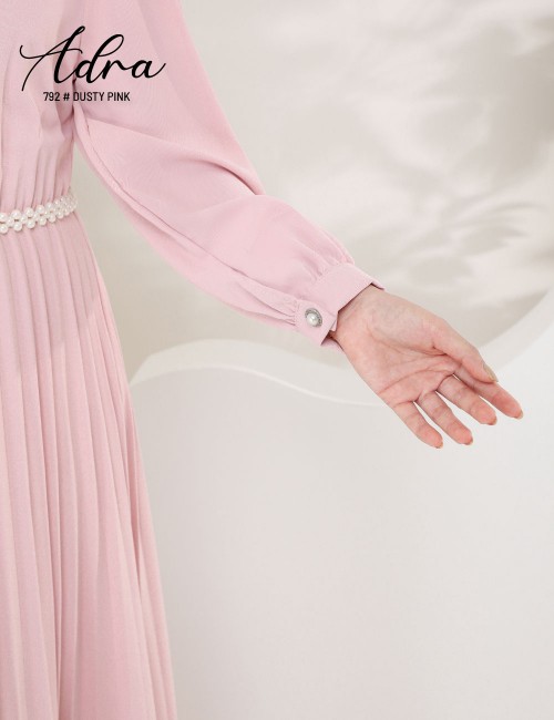 ADRA PLEATED DRESS (DUSTY PINK) 792 / P792