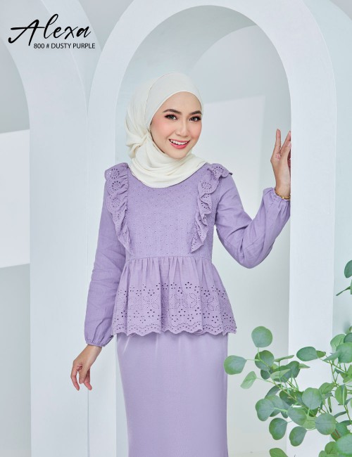 ALEXA BLOUSE WITH SKIRT SET (DUSTY PURPLE) 800 / P800