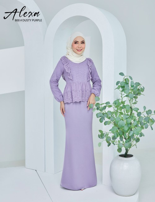 ALEXA BLOUSE WITH SKIRT SET (DUSTY PURPLE) 800 / P800