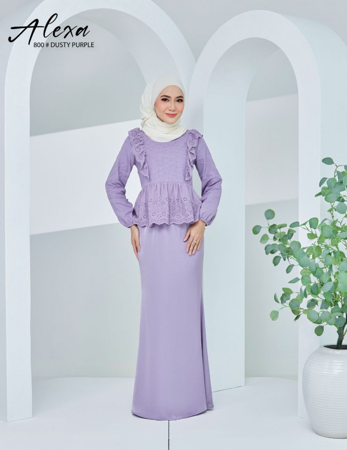 ALEXA BLOUSE WITH SKIRT SET (DUSTY PURPLE) 800 / P800