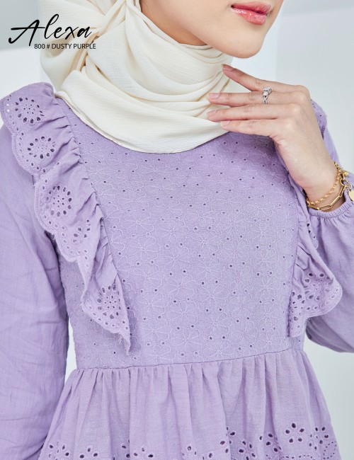 ALEXA BLOUSE WITH SKIRT SET (DUSTY PURPLE) 800 / P800