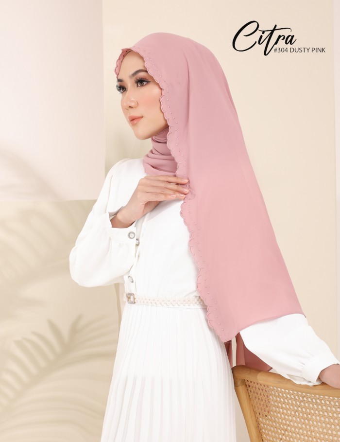 CITRA EMBROIDERY SHAWL (DUSTY PINK) 304