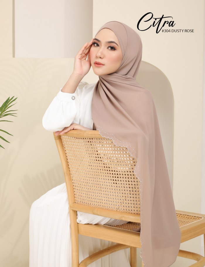 CITRA EMBROIDERY SHAWL (DUSTY ROSE) 304