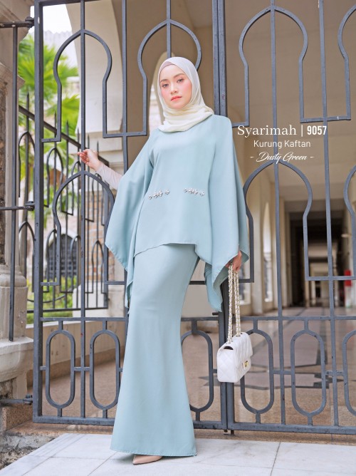 SYARIMAH KURUNG KAFTAN (DUSTY GREEN) 9057