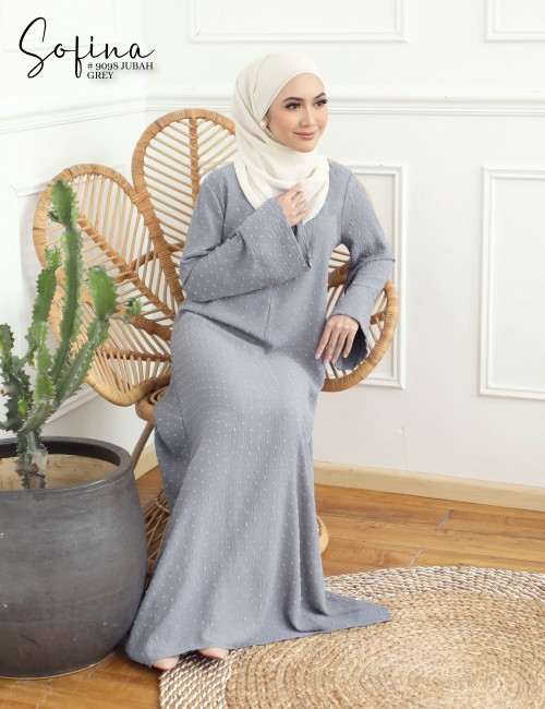 SOFINA JUBAH (GREY) 9098#