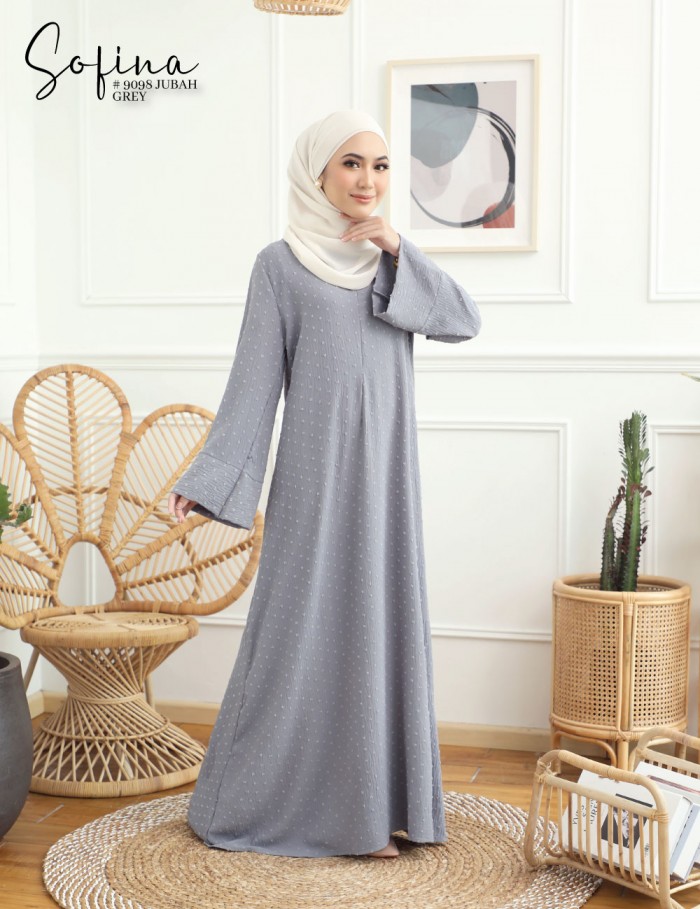 SOFINA JUBAH (GREY) 9098#