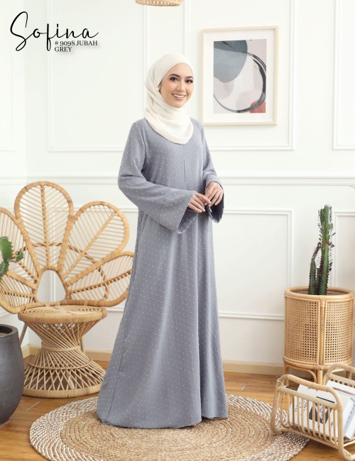 SOFINA JUBAH (GREY) 9098#