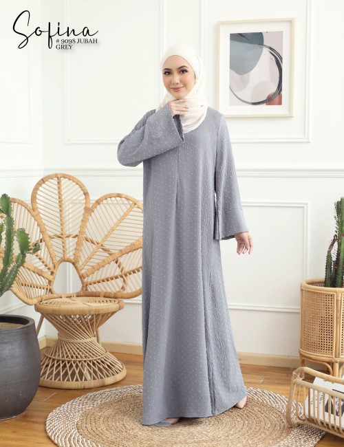 SOFINA JUBAH (GREY) 9098#