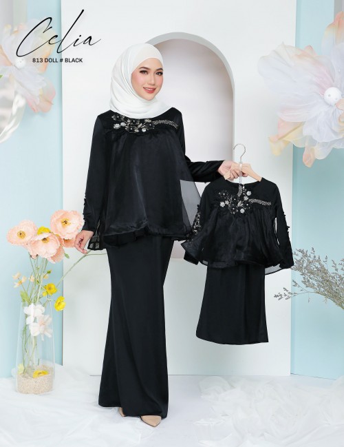 CELIA DOLL KURUNG MODERN (BLACK) 813