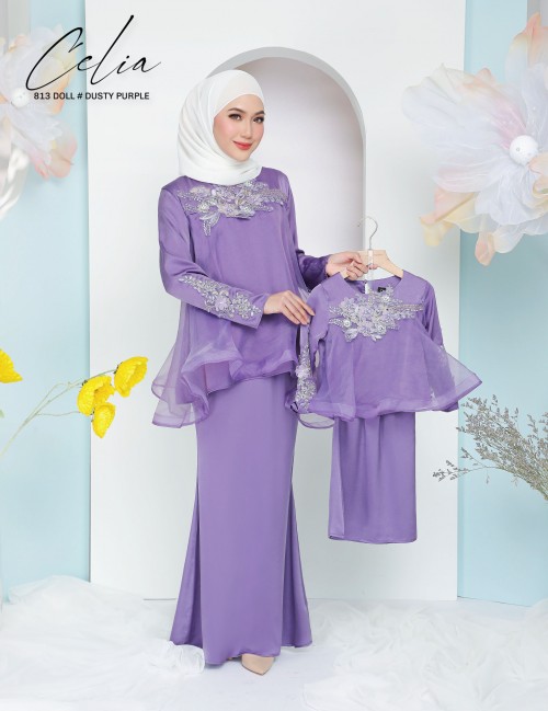 CELIA DOLL KURUNG MODERN (DUSTY PURPLE) 813