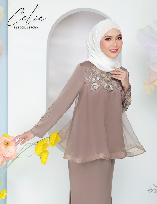 CELIA DOLL KURUNG MODERN (BROWN) 813