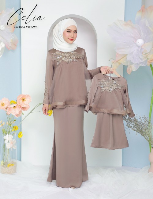 CELIA DOLL KURUNG MODERN (BROWN) 813