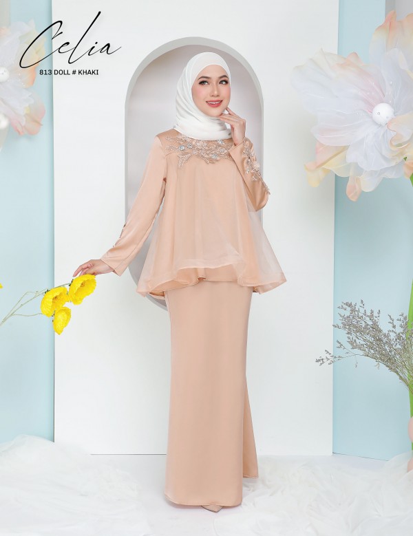 CELIA DOLL KURUNG MODERN (KHAKI) 813