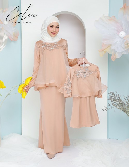 CELIA DOLL KURUNG MODERN (KHAKI) 813