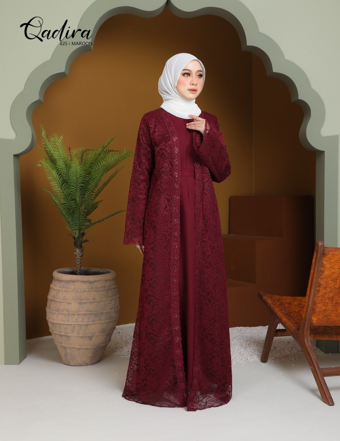 QADIRA ABAYA (MAROON) 825#