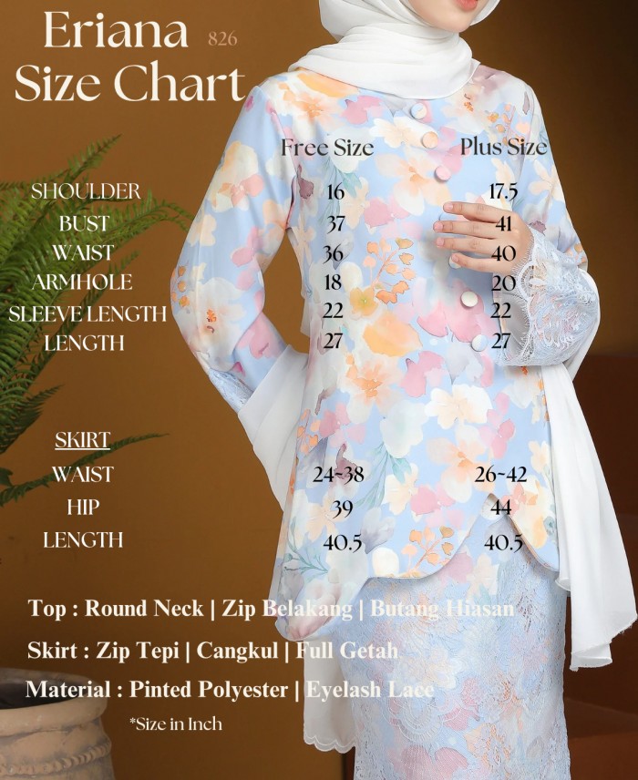 ERIANA KURUNG MODERN (WHITE) 826#