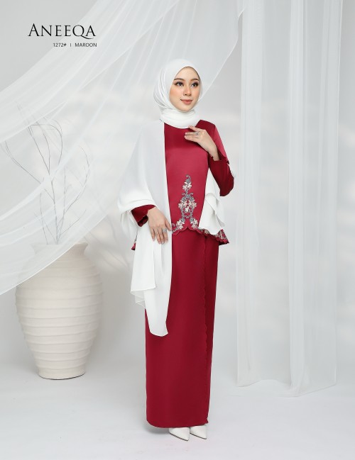 ANEEQA KURUNG MODERN (MAROON) 1272#