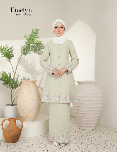 EMELYN KURUNG MODERN (ASH GREEN) 1270#