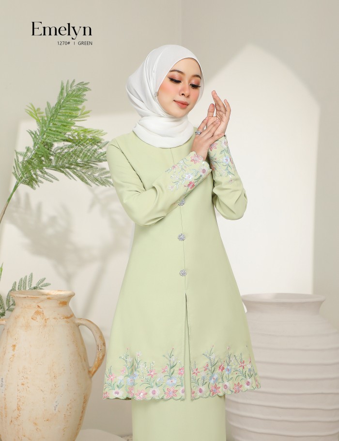 EMELYN KURUNG MODERN (GREEN) 1270#