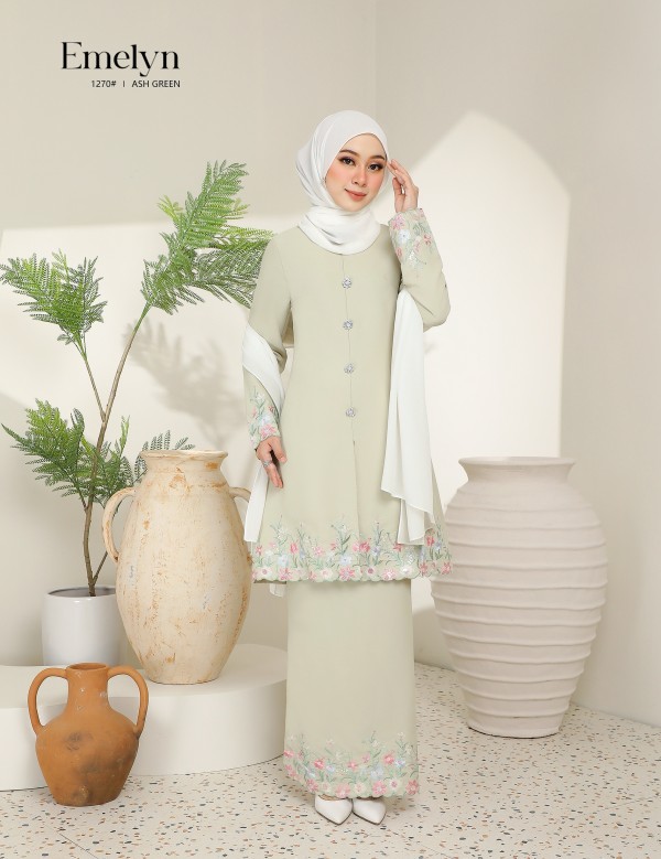 EMELYN KURUNG MODERN (ASH GREEN) 1270#