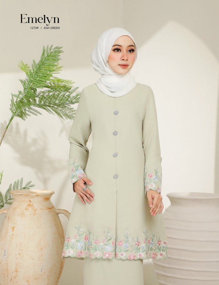 EMELYN KURUNG MODERN (ASH GREEN) 1270#