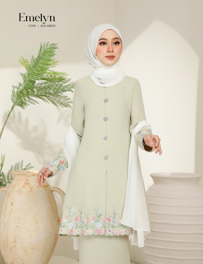 EMELYN KURUNG MODERN (ASH GREEN) 1270#