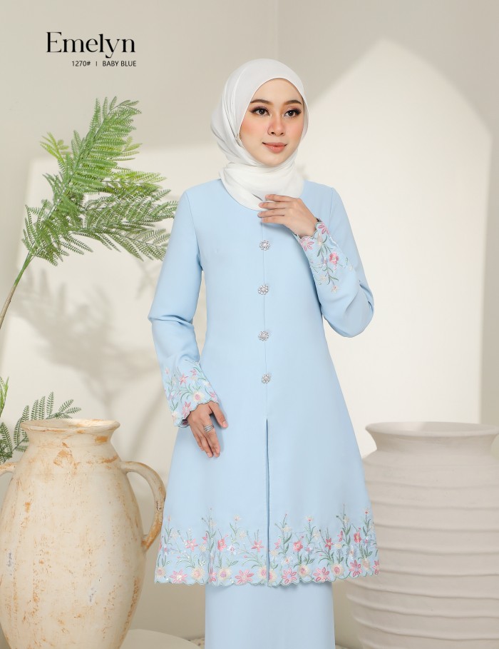 EMELYN KURUNG MODERN (BABY BLUE) 1270#