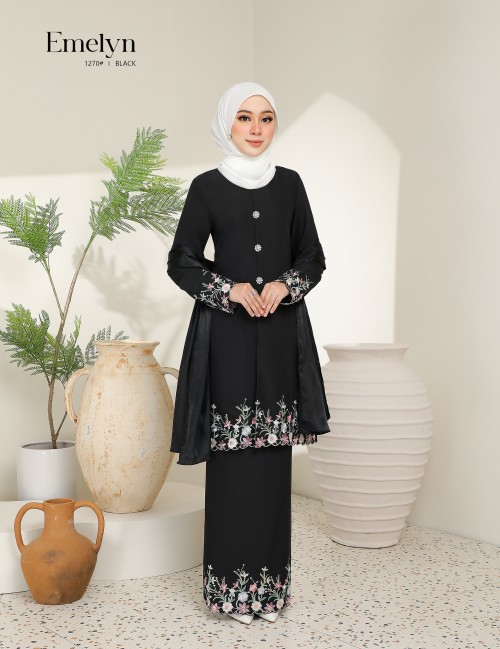 EMELYN KURUNG MODERN (BLACK) 1270#