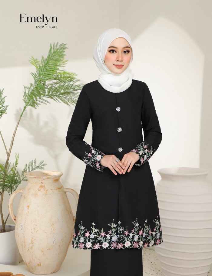 EMELYN KURUNG MODERN (BLACK) 1270#