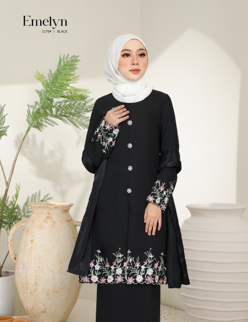 EMELYN KURUNG MODERN (BLACK) 1270#