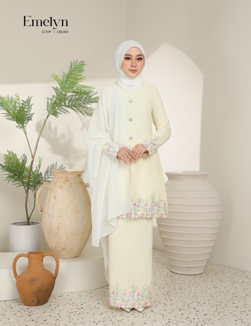 EMELYN KURUNG MODERN (CREAM) 1270#