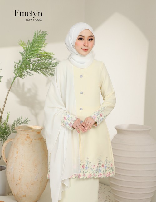 EMELYN KURUNG MODERN (CREAM) 1270#