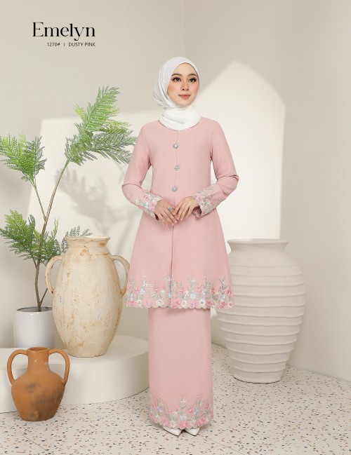 EMELYN KURUNG MODERN (DUSTY PINK) 1270#